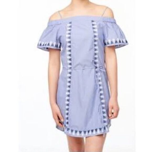 STELLA & DOT Beach Kai Emboidered Boho Cottagecore Stripe Cover Up L/XL - Picture 3 of 12